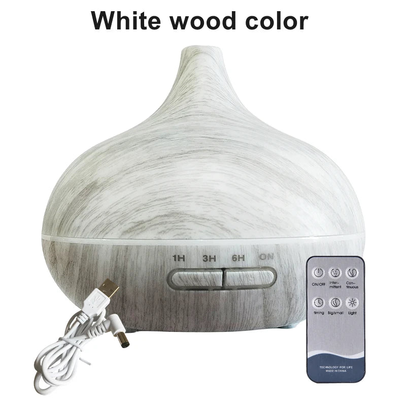 Wood Grain Aroma Diffuser with Ambient Lighting