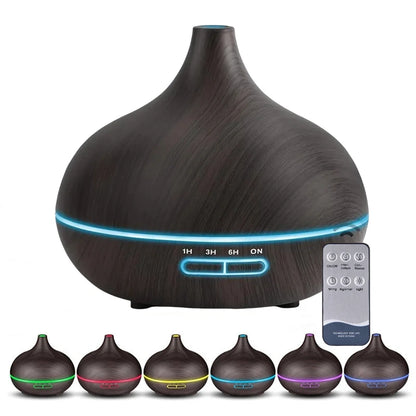 Wood Grain Aroma Diffuser with Ambient Lighting