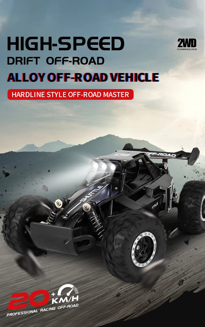 High-Speed All-Terrain RC Car with LED Lights