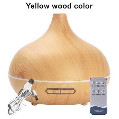 Wood Grain Aroma Diffuser with Ambient Lighting