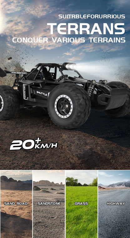 High-Speed All-Terrain RC Car with LED Lights