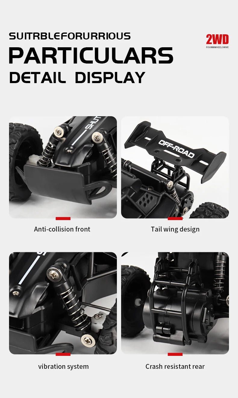 High-Speed All-Terrain RC Car with LED Lights