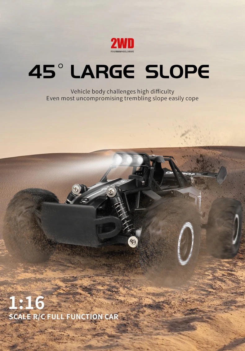 High-Speed All-Terrain RC Car with LED Lights