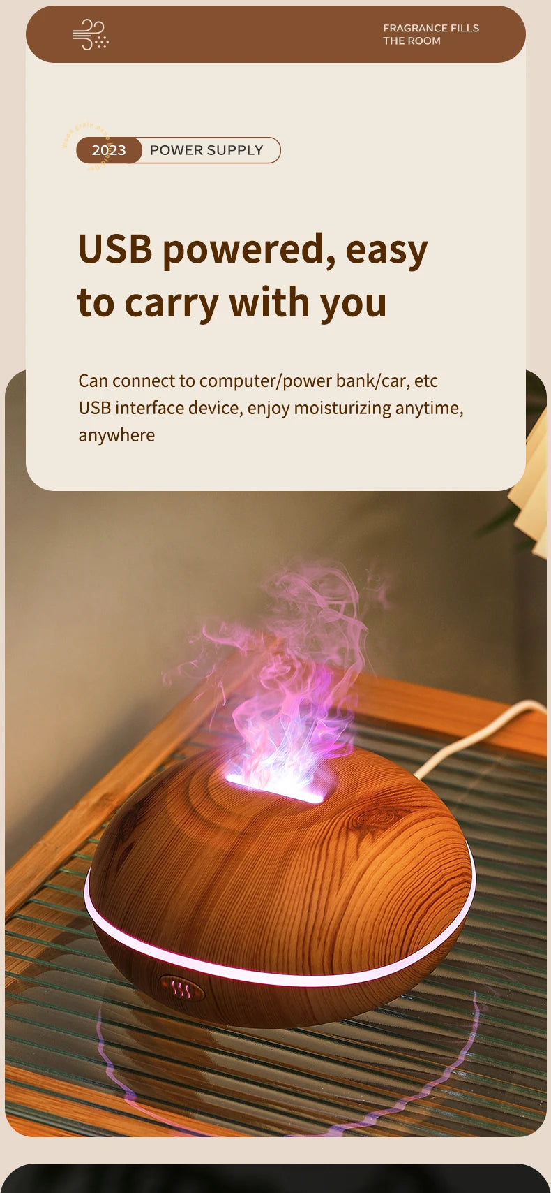Ultrasonic Wood Design Aroma Diffuser