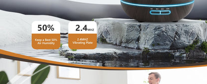 Wood Grain Aroma Diffuser with Ambient Lighting