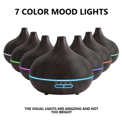 Wood Grain Aroma Diffuser with Ambient Lighting