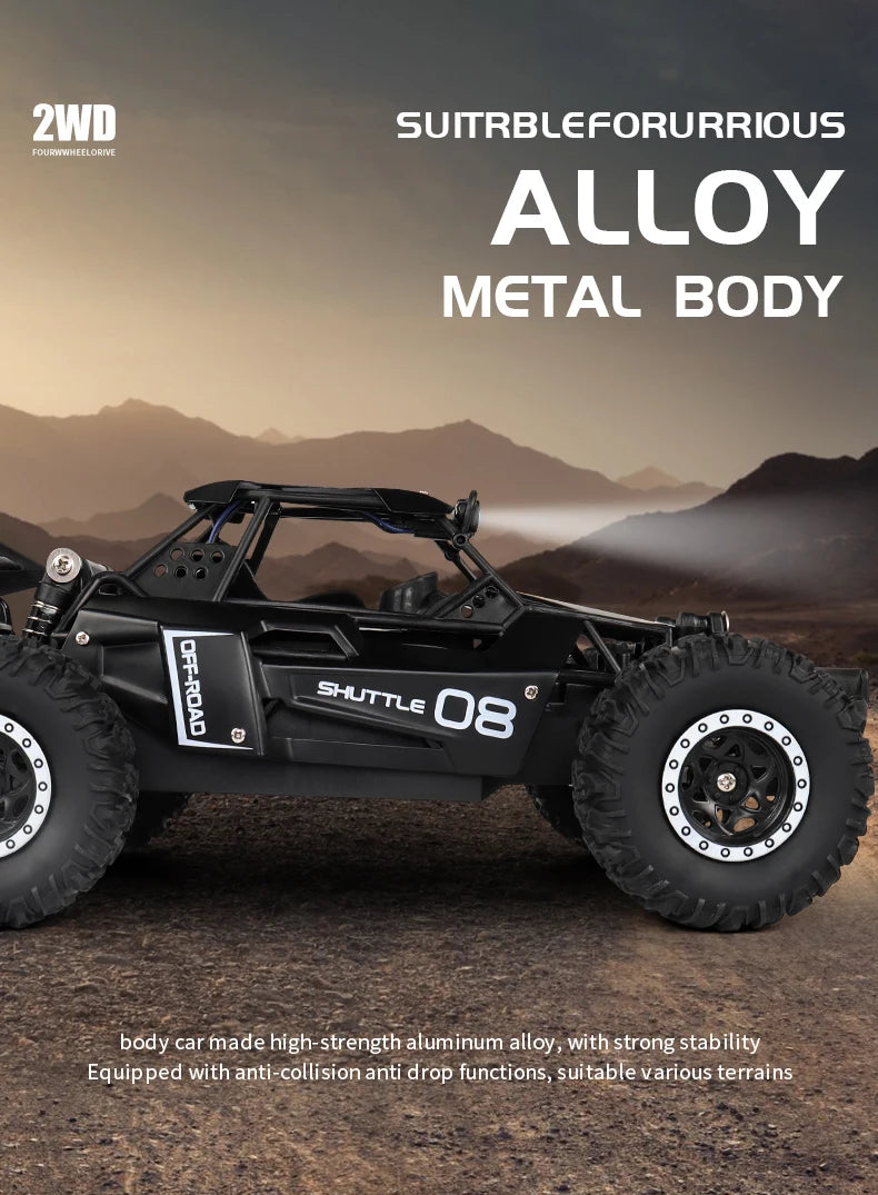 High-Speed All-Terrain RC Car with LED Lights