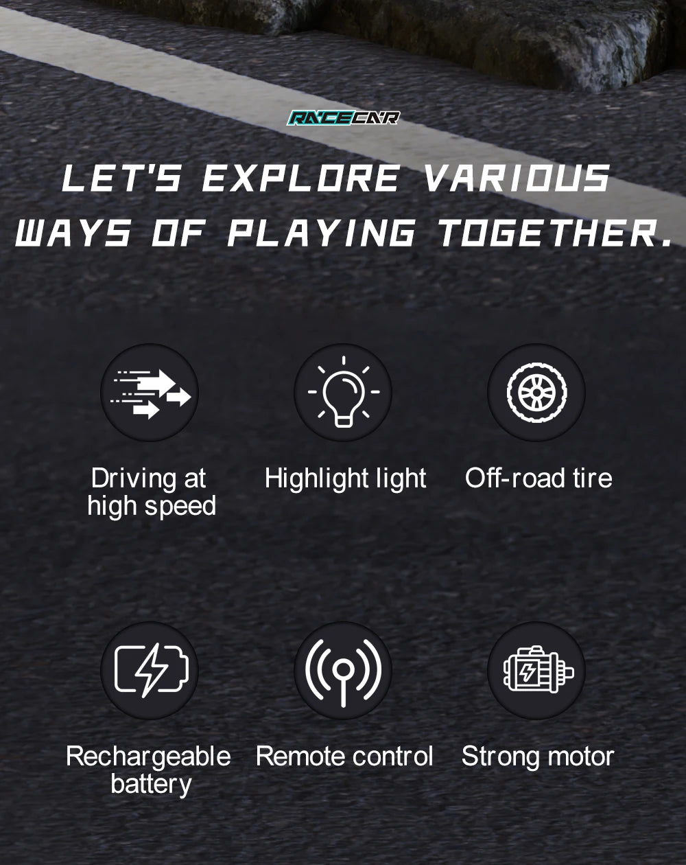 High-Speed All-Terrain RC Car with LED Lights