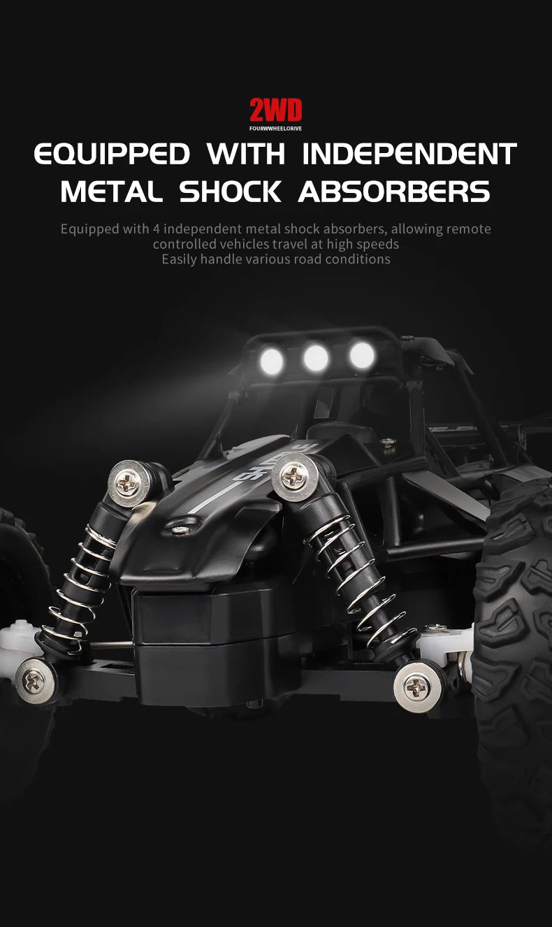 High-Speed All-Terrain RC Car with LED Lights