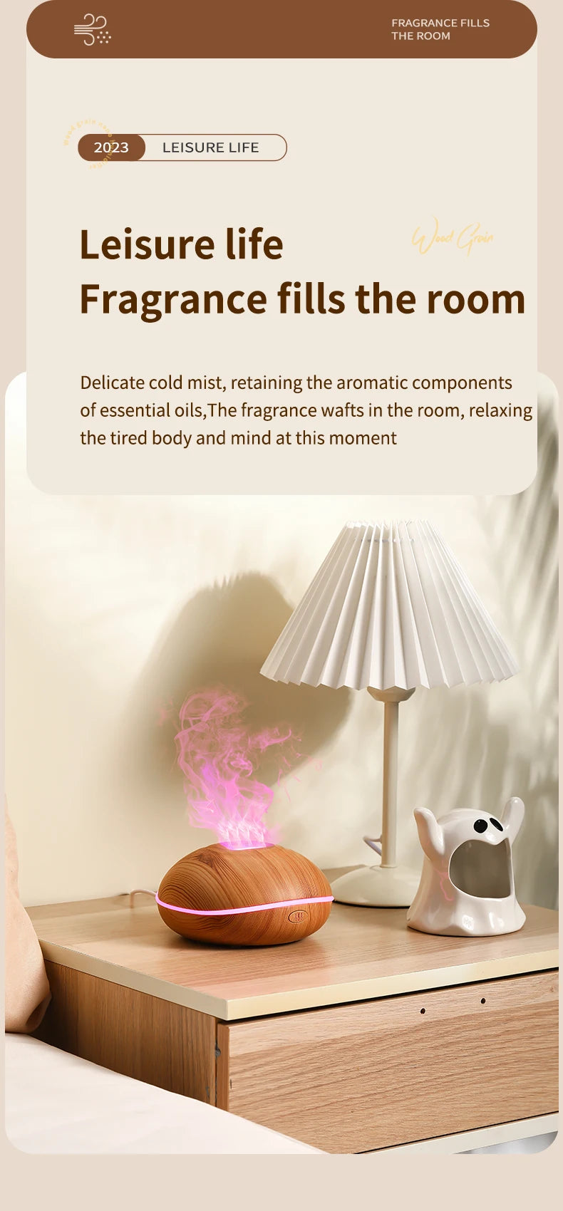 Ultrasonic Wood Design Aroma Diffuser